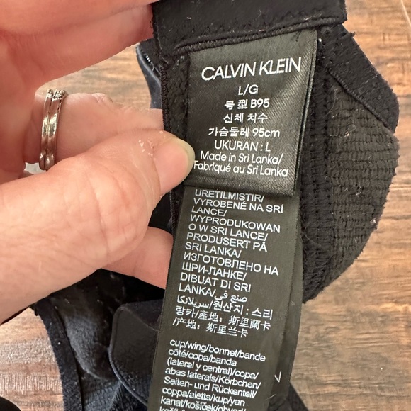 Calvin Klein Black Lace Wireless Bras: Large | Maternity/Nursing - Picture 2 of 4